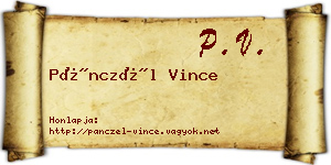 Pánczél Vince névjegykártya
