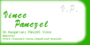 vince panczel business card